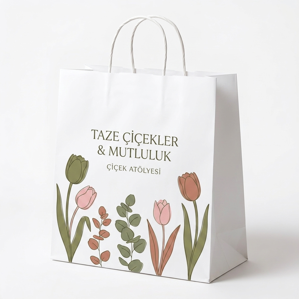 Burgu Saplı Kraft Çanta