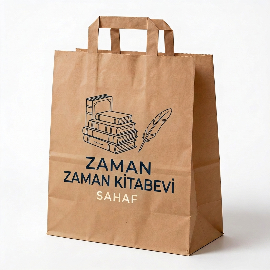 27x29,5x17 Düz Saplı Logo Baskılı Kraft Çanta